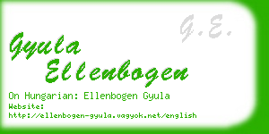 gyula ellenbogen business card